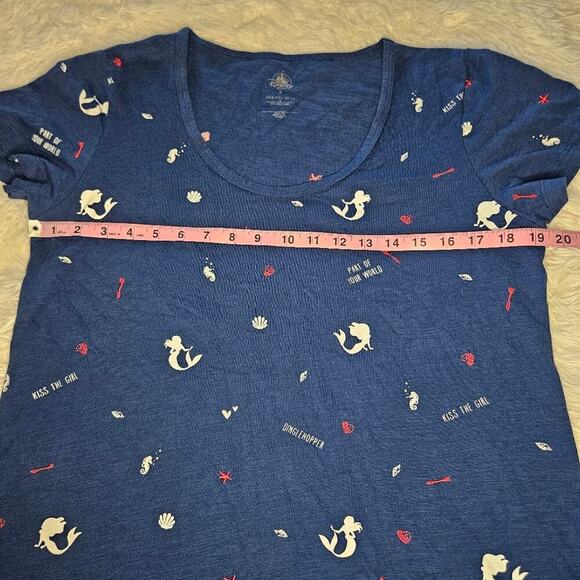 2/$30 Disney Store The Little Mermaid Embroidered Tee Royal Blue Size XL - Picture 5 of 10